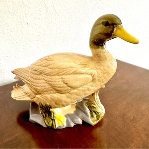 Vintage Hand-Painted Ceramic Mallard Duck Figurine